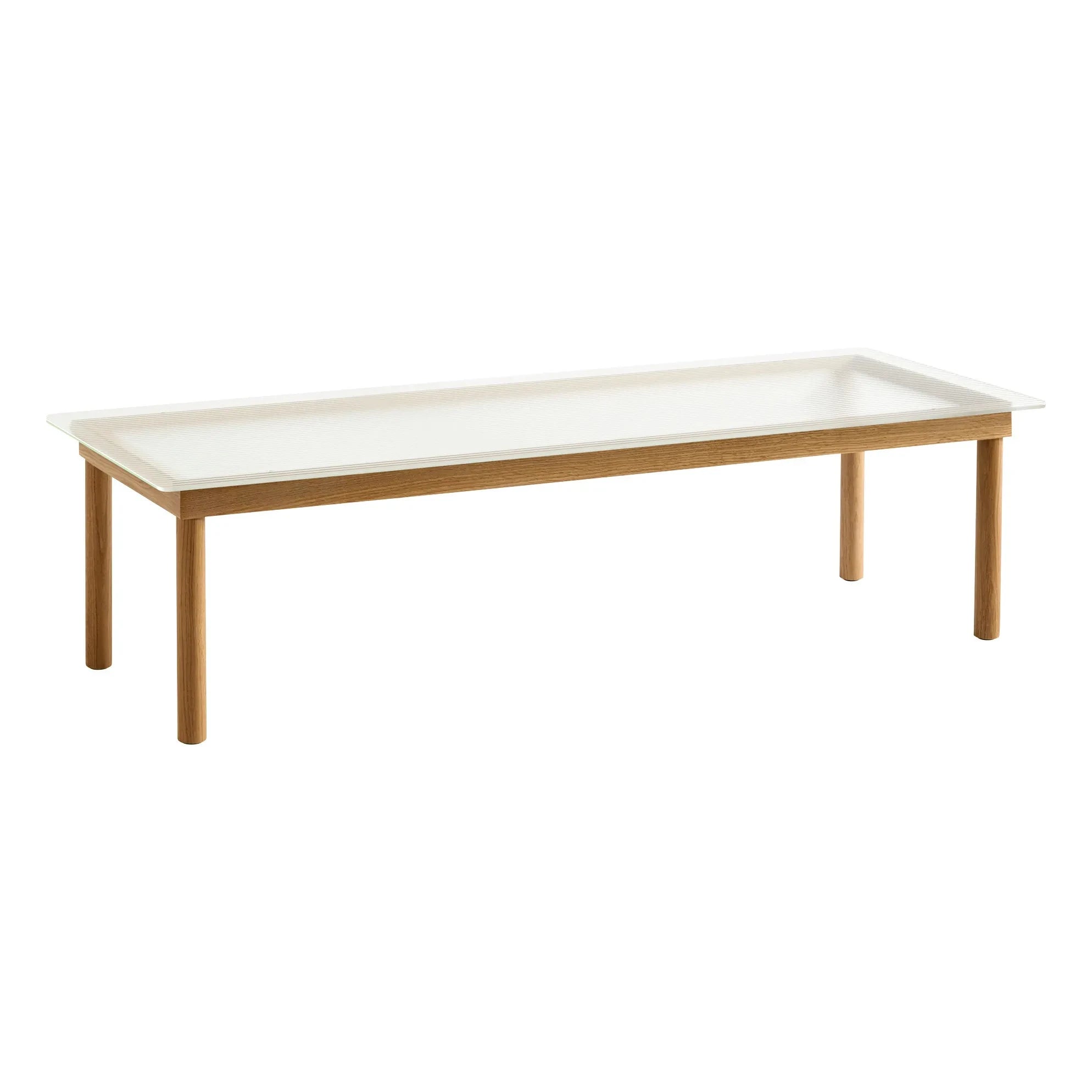 Hay - Kofi Striped Glass Coffee Table, Oak Base | Oak