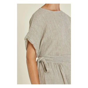 Black Crane - Basic Linen Top | Light Gray
