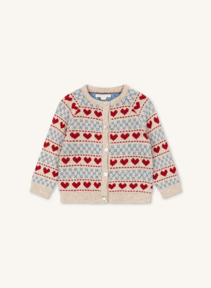 Konges Sløjd - Belou Hearts Wool Cardigan | Ecru