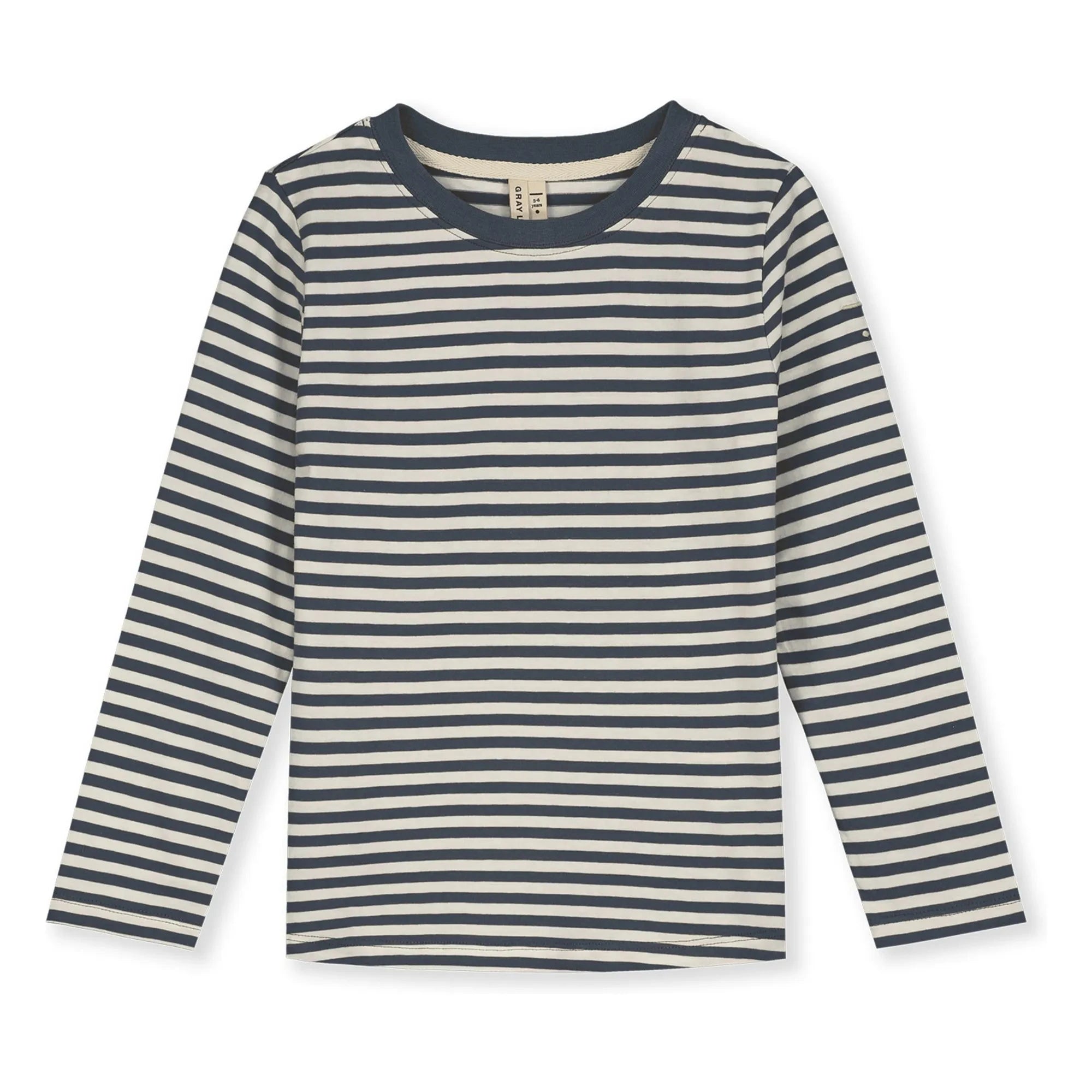 Gray Label - Striped Organic Cotton T-Shirt | Gray Blue