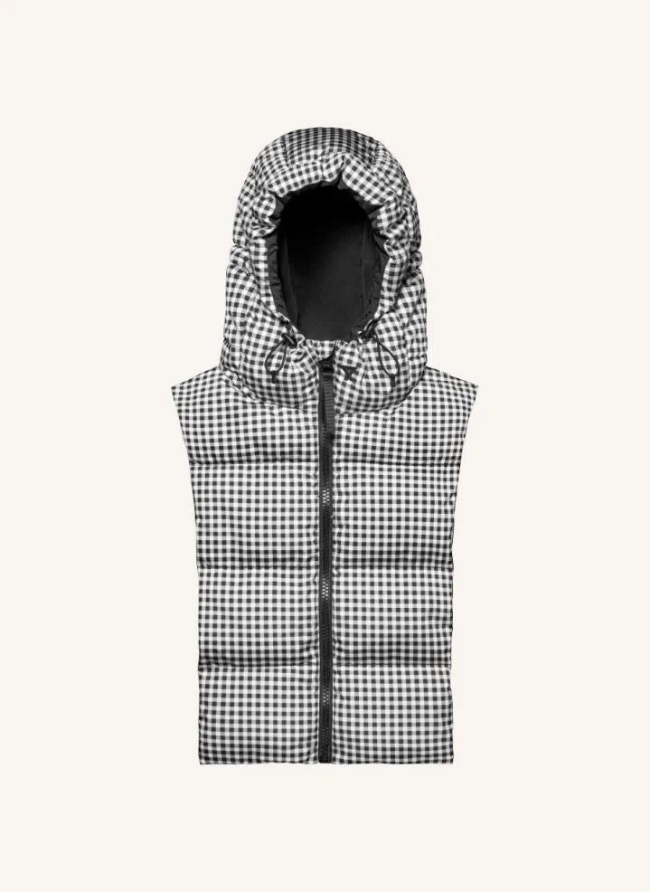 Fudoon - Reversible Vichy Check Hooded Padded Coat | Black