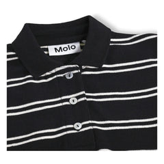 Molo - Raki Striped Organic Cotton Polo Shirt | Black
