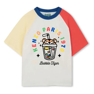 Kenzo - Happy Sweet Colorblock Bubble Tiger T-shirt | White