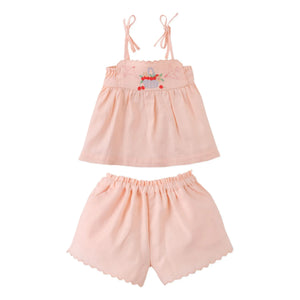 Gingersnaps - Hinata Linen Top and Shorts Set | Peach
