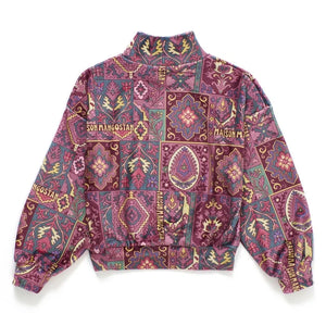Maison Mangostan - Kadife Patchwork Balıkçı Yaka Sweatshirt | Bordo