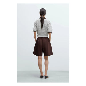 Cordera - Bermuda Tailored Wool Shorts | Burgundy