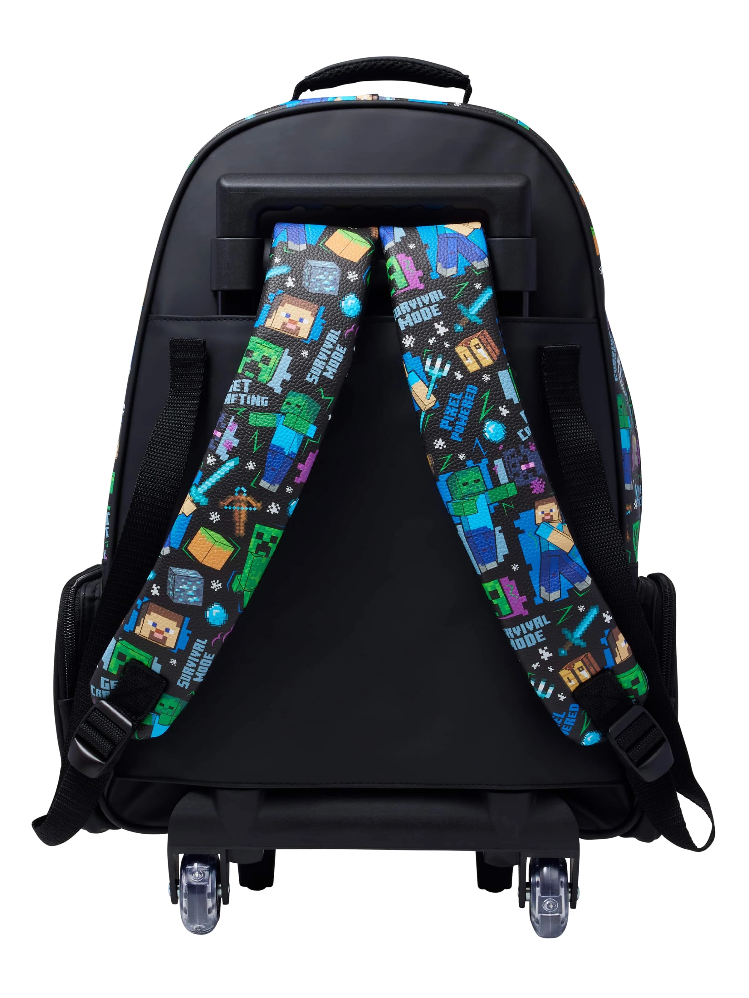 Smiggle - Minecraft Işıklı Tekerlekli Sırt ve Çekçekli Çanta