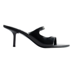 BY FAR - Serena High Heels Semi-Varnished Leather | Black