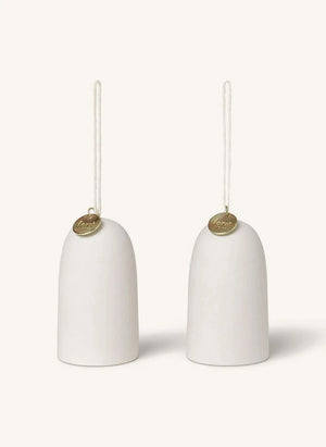 Ferm Living - Ceramic Christmas Bells - Set of 2 | White