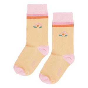 Jenest - Floral Organic Cotton Socks | Apricot