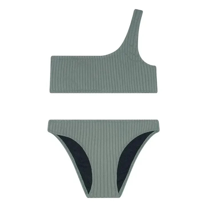 Finger in the Nose - Bayle Asymmetric Swimsuit | Light Khaki