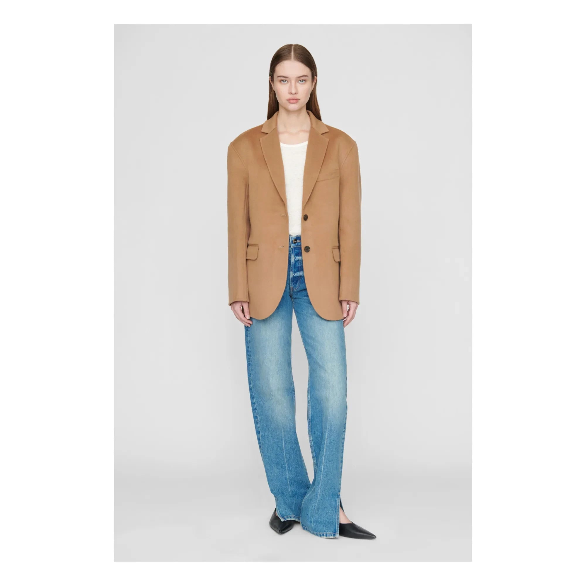 Anine Bing - Quinn Wool and Cashmere Coat | Almond
