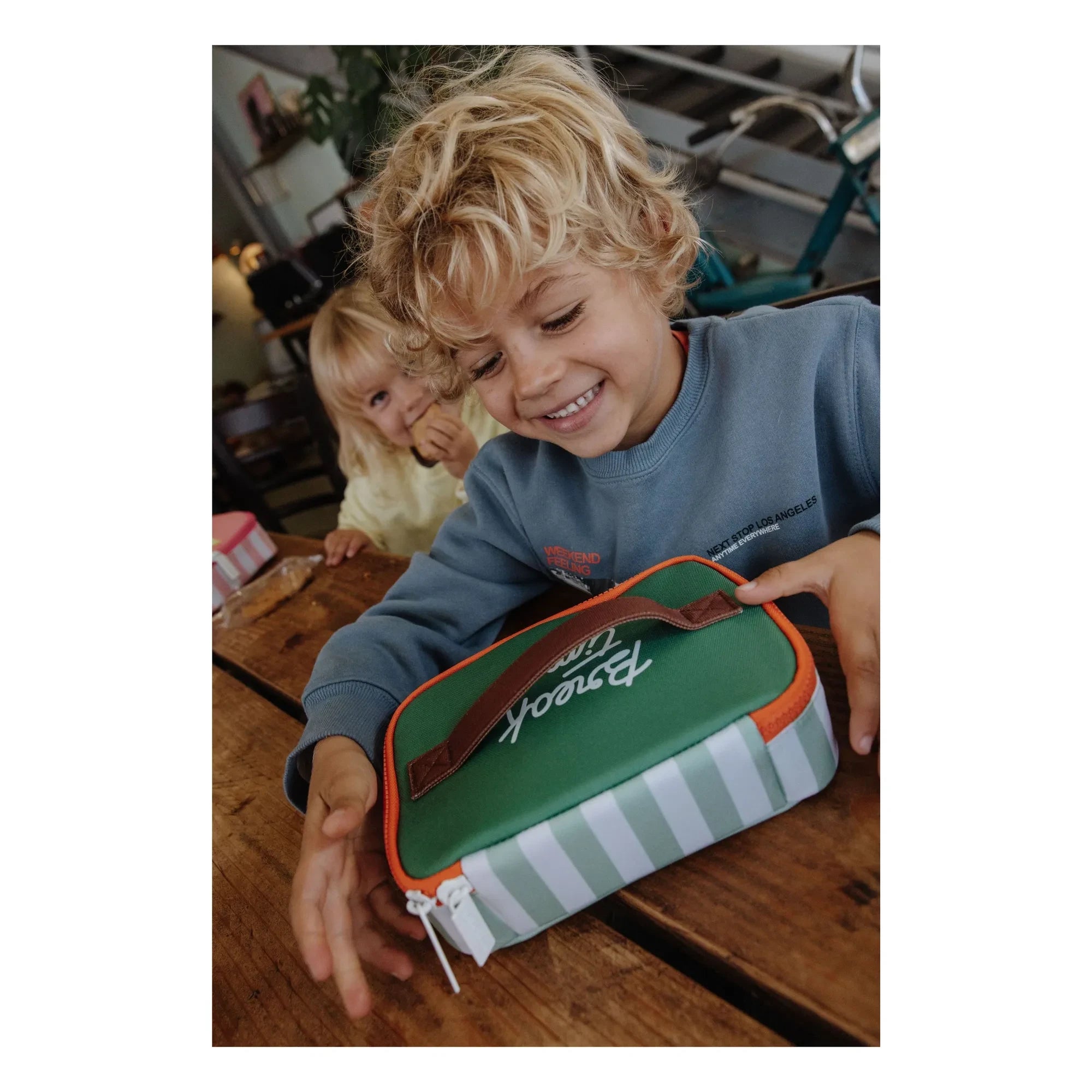 Hello Hossy - Striped Isothermal Snack Box | Green