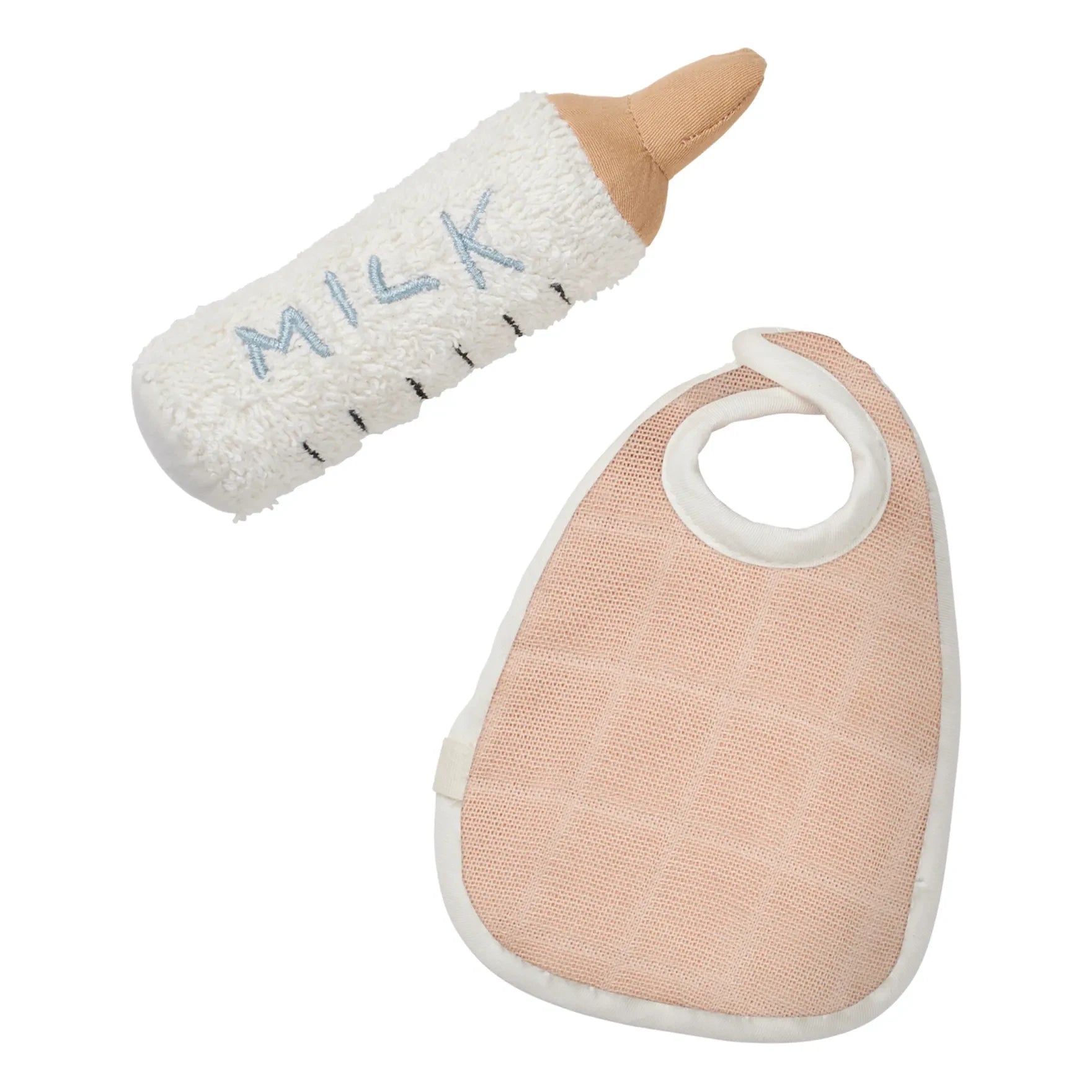 Fabelab - Babykin Baby Accessories - Baby Bottle and Bib | Dust Pink