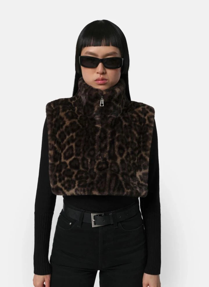 Apparis - Jamie Leopard Apron Recycled Fibers | Brown