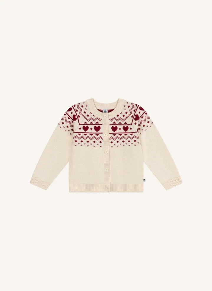 Petit Bateau - Heart Wool Vest | Ecru