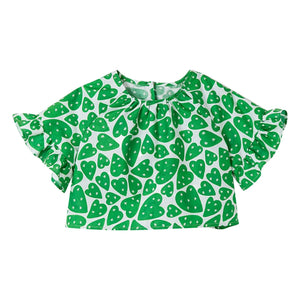 Fabula - Heart Crop Blouse | Green