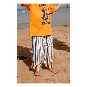 Club Trésor - Biarritz Sunset Striped Pants | Navy Blue