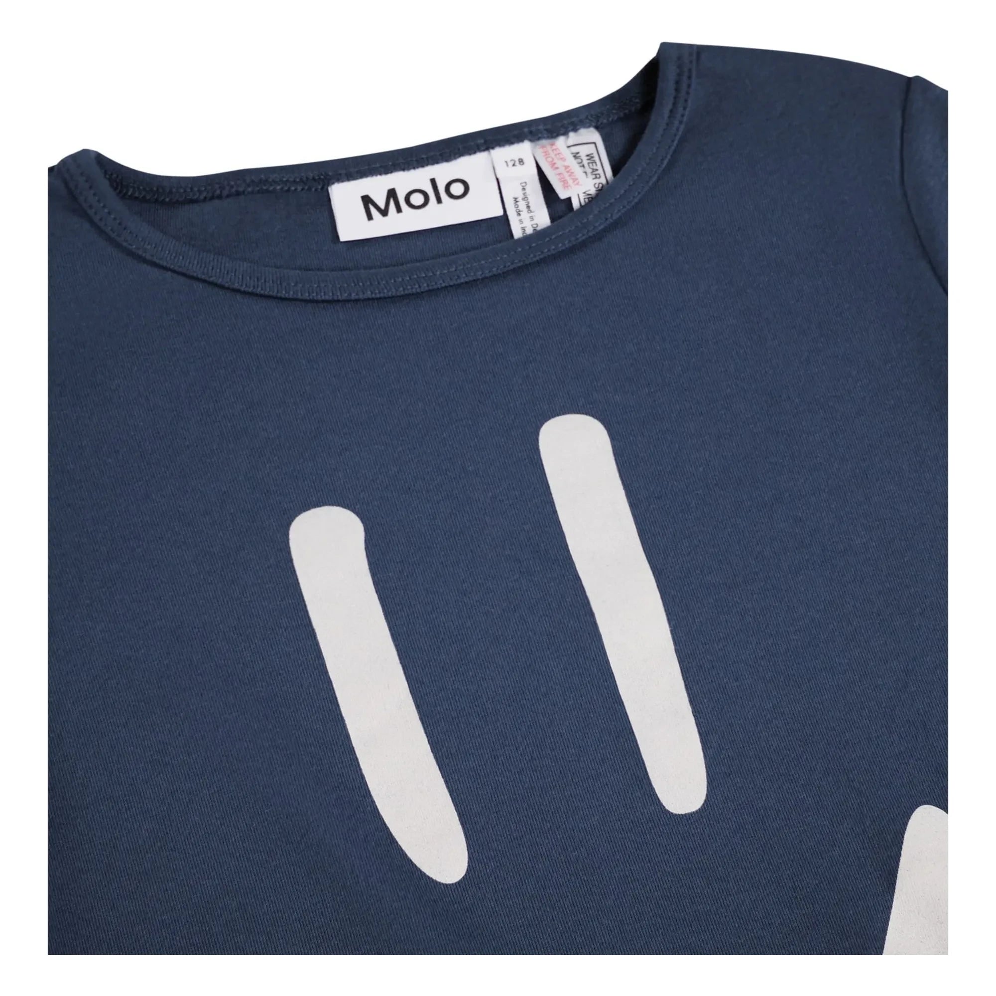 Molo - Lue Smiley Organic Cotton Pajamas | Navy Blue