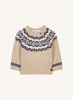 Tartine et Chocolat - Bebek Yün Kış Jakarlı Kazak | Kum