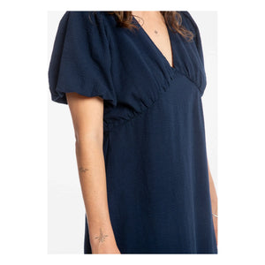 Matona - Mi-Long Organic Cotton Dress | Navy