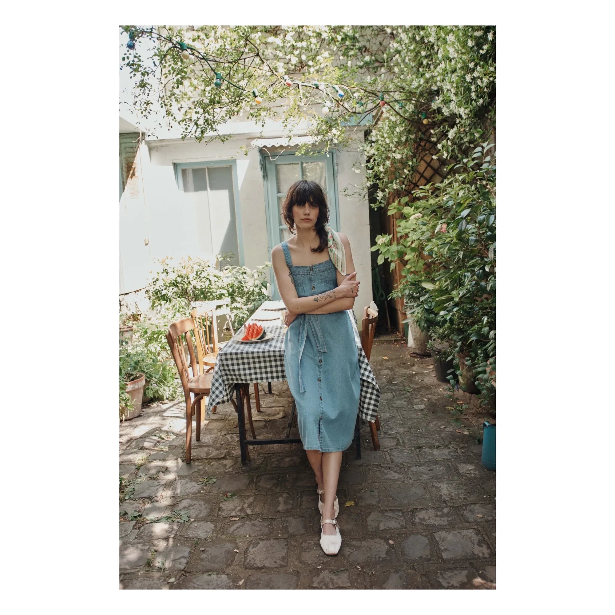 Emile et Ida - Denim Cotton Dress | Blue