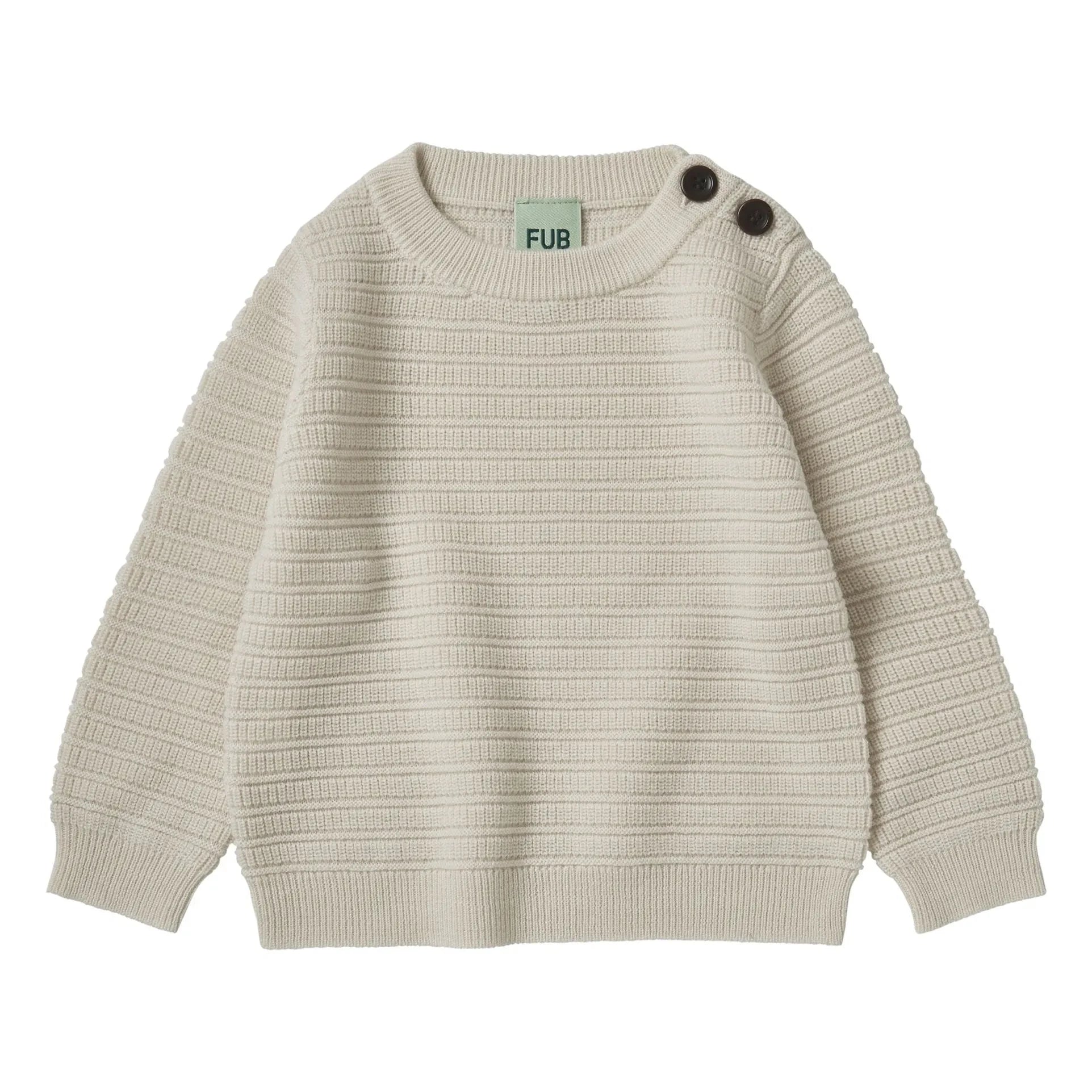 FUB - Crew Fine-Knit Merino Wool Sweater | Ecru