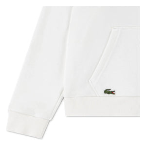 Lacoste - Hooded sweatshirt with logo embroidery Organic cotton | White
