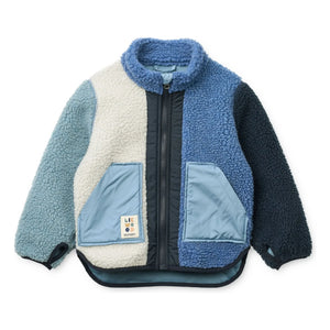 Liewood - Noam Color Block Recycled Fiber Sherpa Jacket | Blue