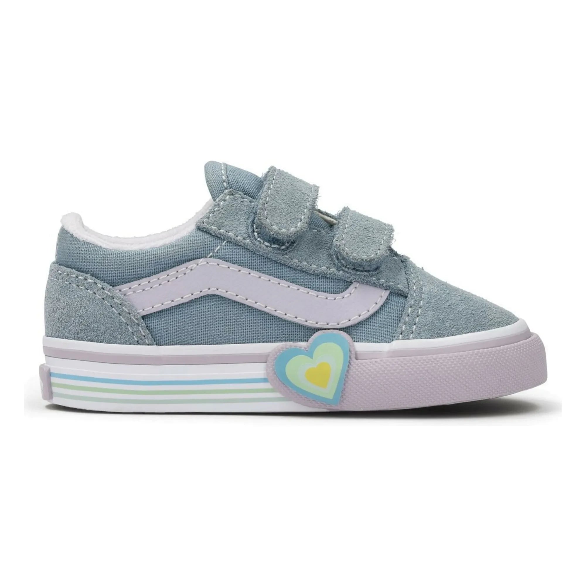 Vans - Old Skool V Heart Sneakers | Gray Blue