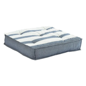 Madame Stoltz - Striped cotton floor cushion | Blue