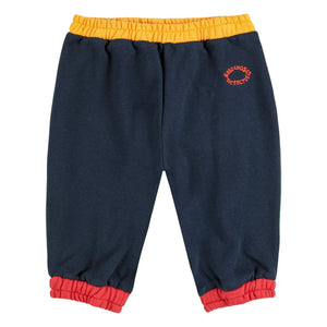 Bobo Choses - Organic Cotton Joggers with Color Blocks | Navy Blue
