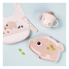 Done by deer - Suction Pigee Silicone Plate | Light Pink