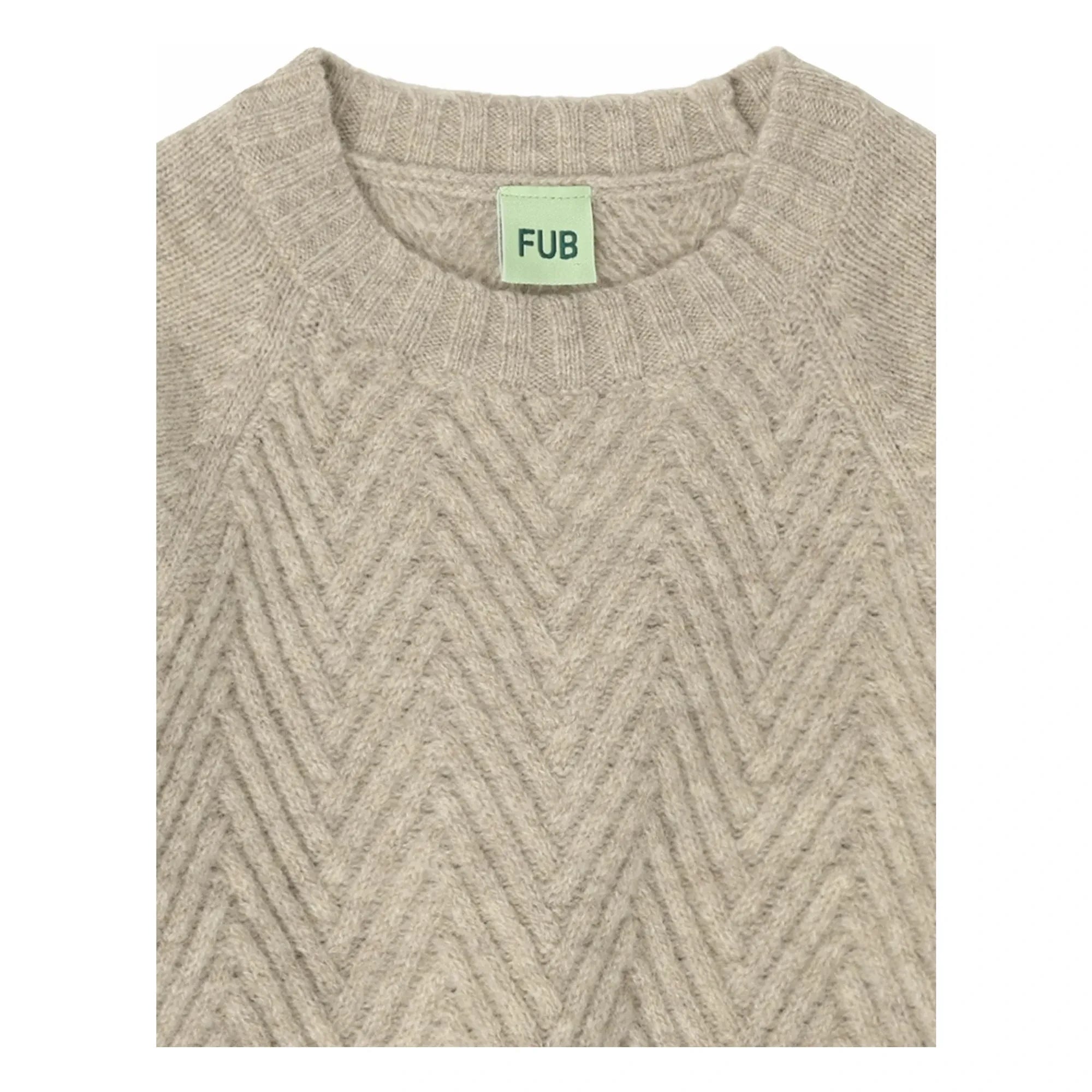 FUB - Plain Lambswool Sweater | Heather Beige