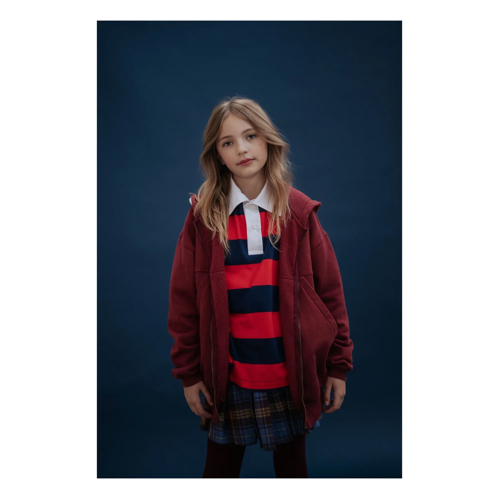 Repose AMS - Organic Cotton Zip-up Sweatshirt | Burgundy