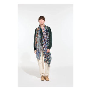 Mapoésie - Utopie Cotton Shawl | Blue