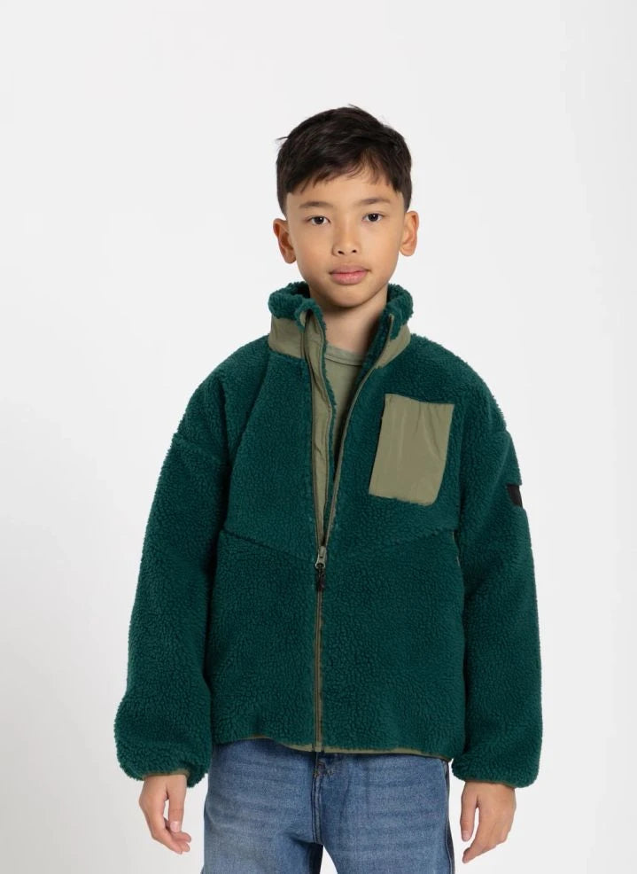 Finger in the nose - Paulo Bi-Material Sherpa Jacket | Green