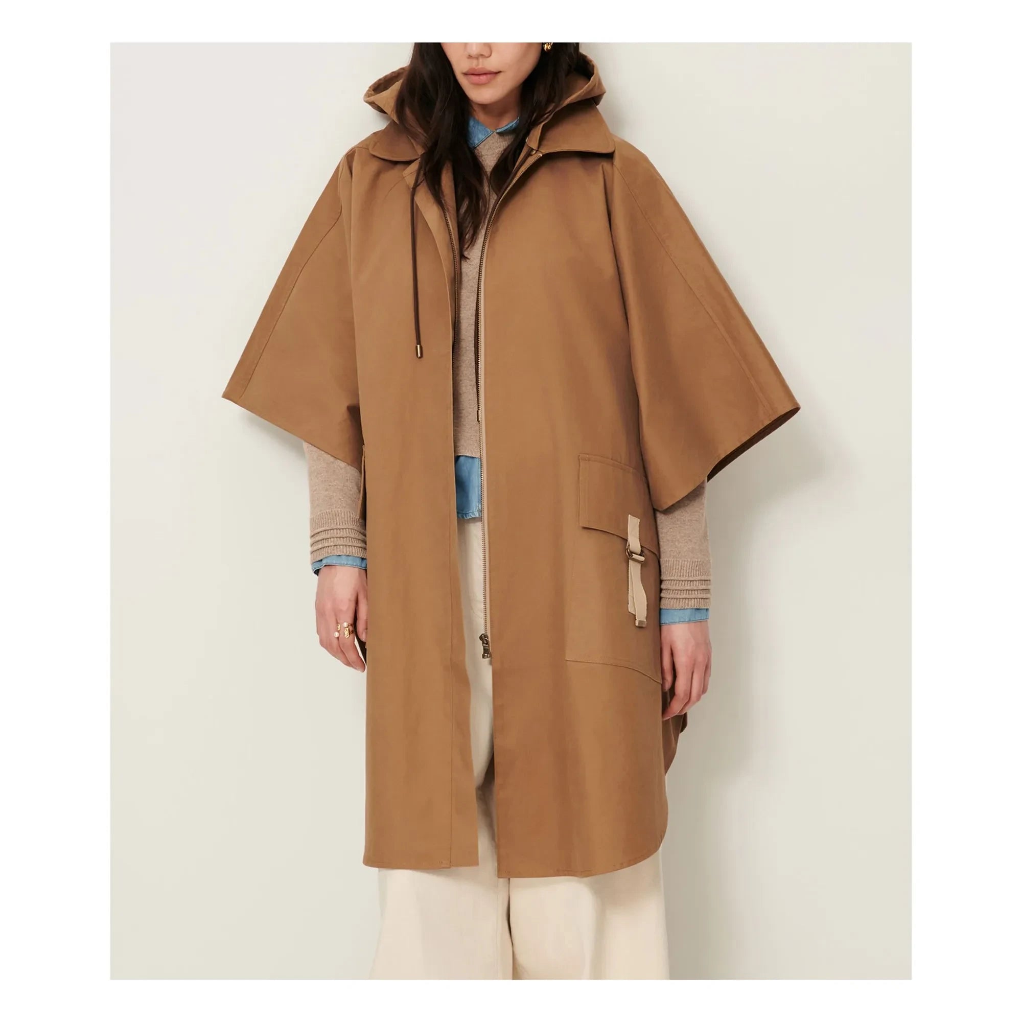 Sessùn - Castelwick Organic Cotton Cape | Camel