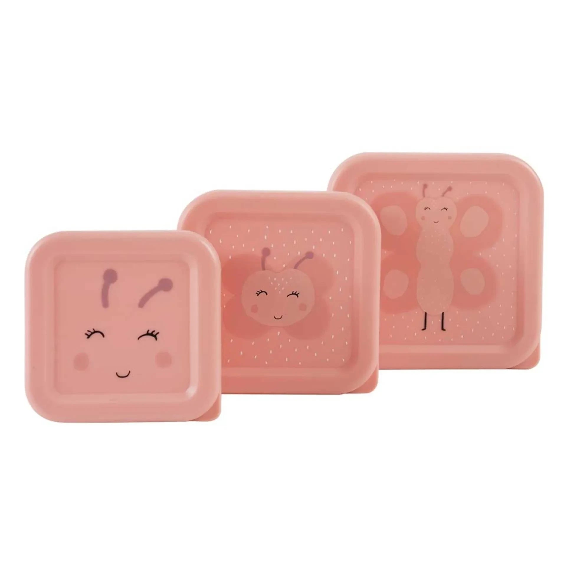 Trixie - Mrs. Butterfly 3-Piece Snack Boxes | Pink