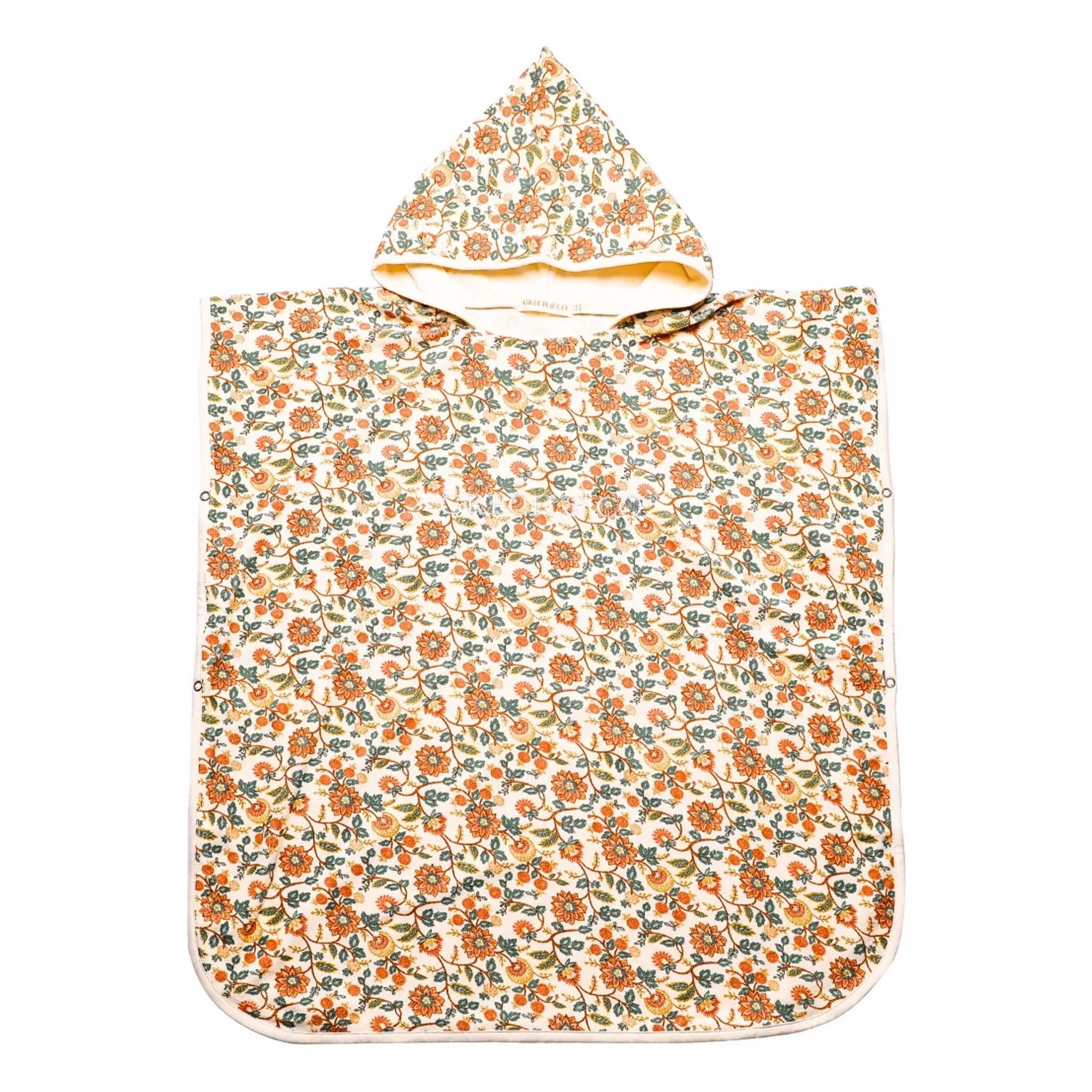 Grech & Co - Organic Cotton Floral Pattern Bathrobe for Kids | Ecru
