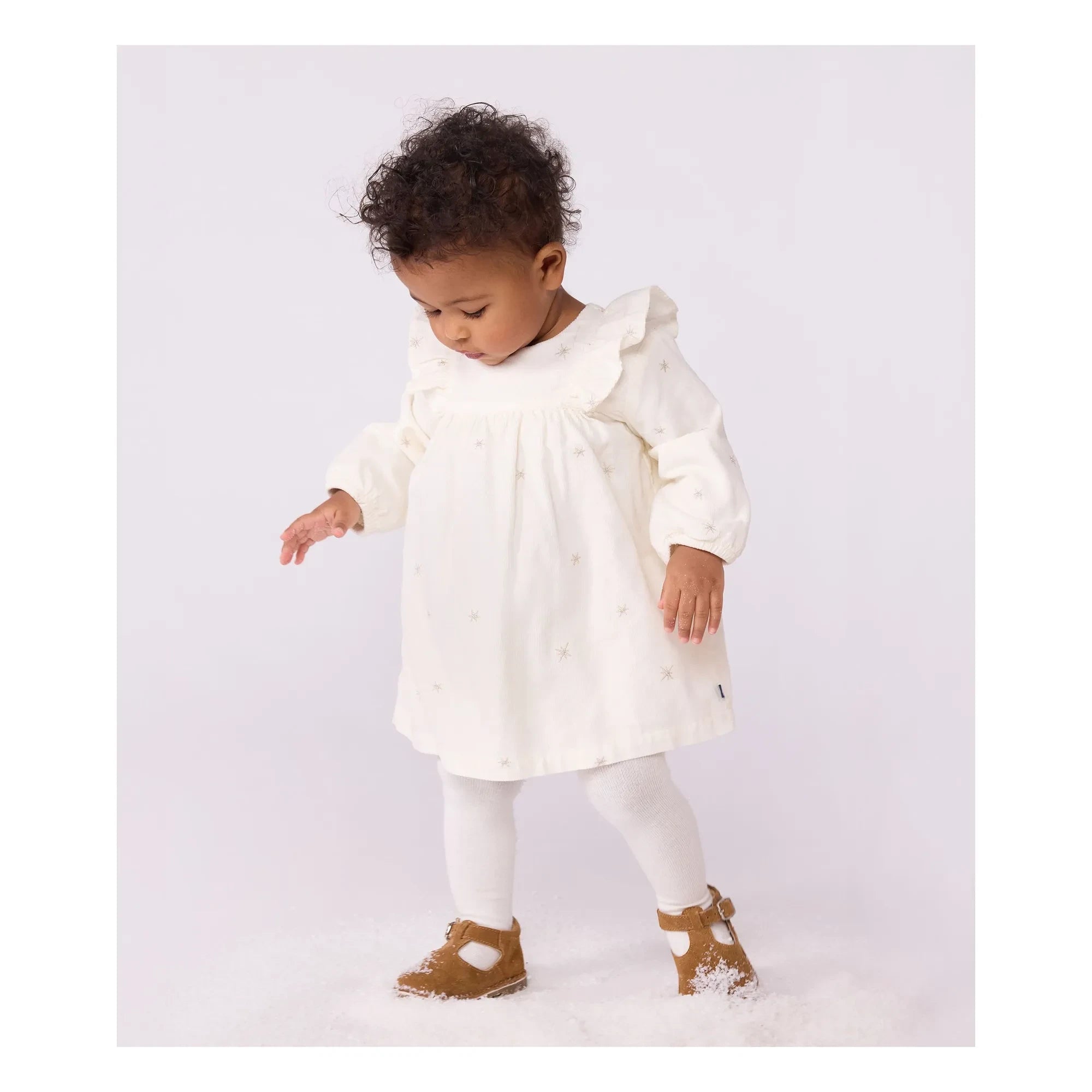 Petit Bateau - Star Ruffled Dress | Ecru