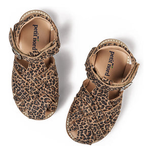 Petit Nord - Diamond Leopard Striped Sandals | Brown