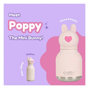 Asobu - Mini stainless steel water bottle Rabbit | Pale Pink