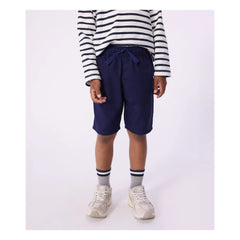 Petit Bateau - Uni Twill Organic Cotton Bermuda Shorts | Night Blue