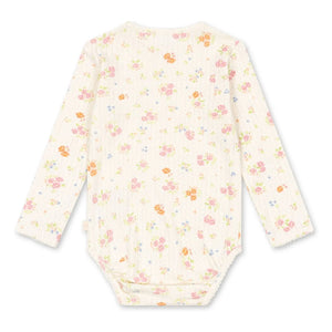 Konges Sløjd - Minnie Floral Ribbed Bodysuit Organic Cotton | Ecru
