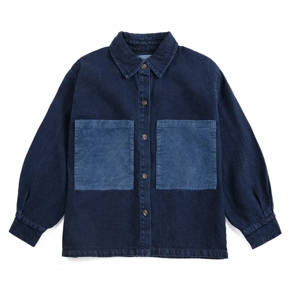 Bobo Choses - Denim Recycled Cotton Shirt | Dark Blue