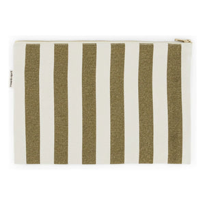 Rose in April - Lili Striped Portfolio Bag | Olive Green