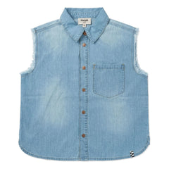Finger in the Nose - Ella Sleeveless Denim Shirt | Gray