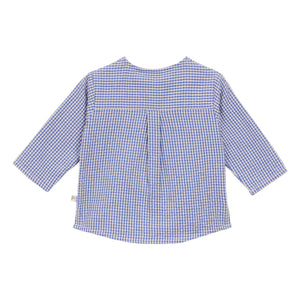 Arsène et Les Pipelettes - Vichy Seersucker Blouse | Azure Blue
