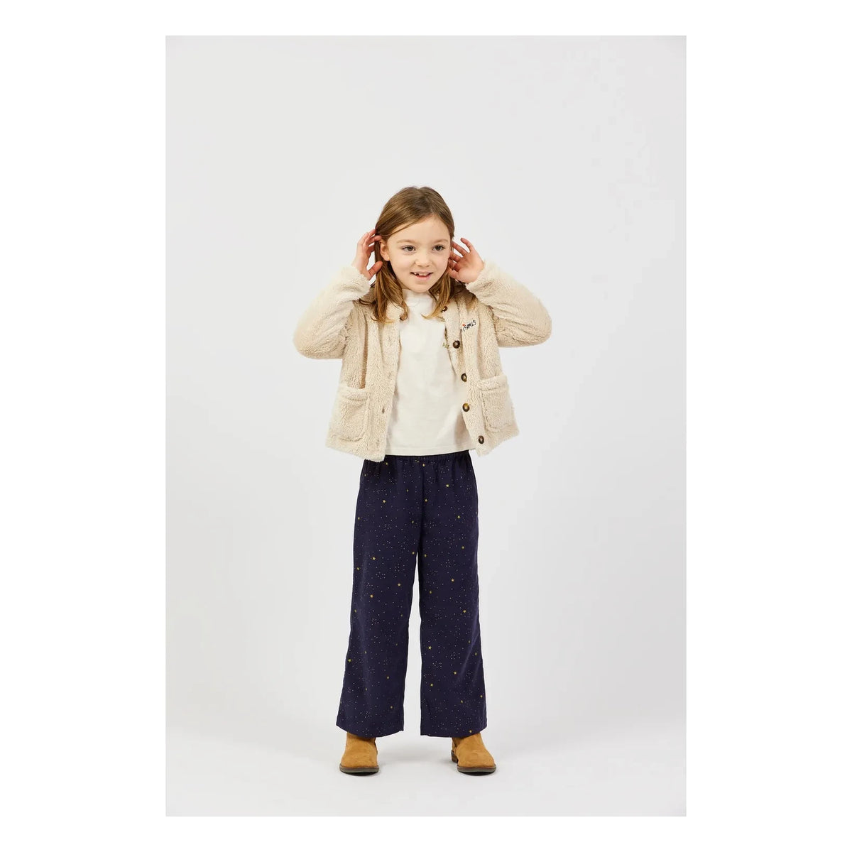 Arsène et Les Pipelettes - Fine-wale corduroy "Etoiles" Pants | Dark Blue